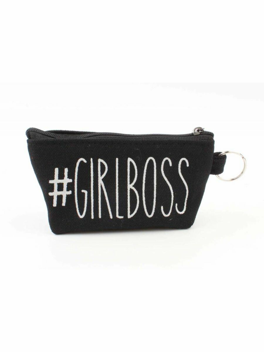 Zwarte Katoenen Girlboss Mini Tasje huismerk kopen in de aanbieding Zwarte Katoenen Girlboss Mini Tasje huismerk kopen in de aanbieding