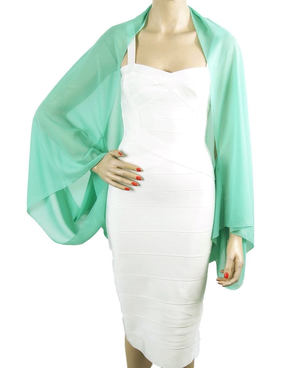 Mintgroene Bolero Stola Van Crepe Voile huismerk kopen in de aanbieding