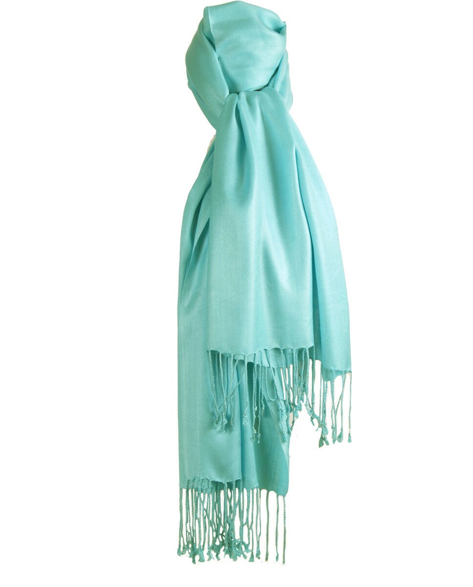 Pashmina sjaal in licht-aqua