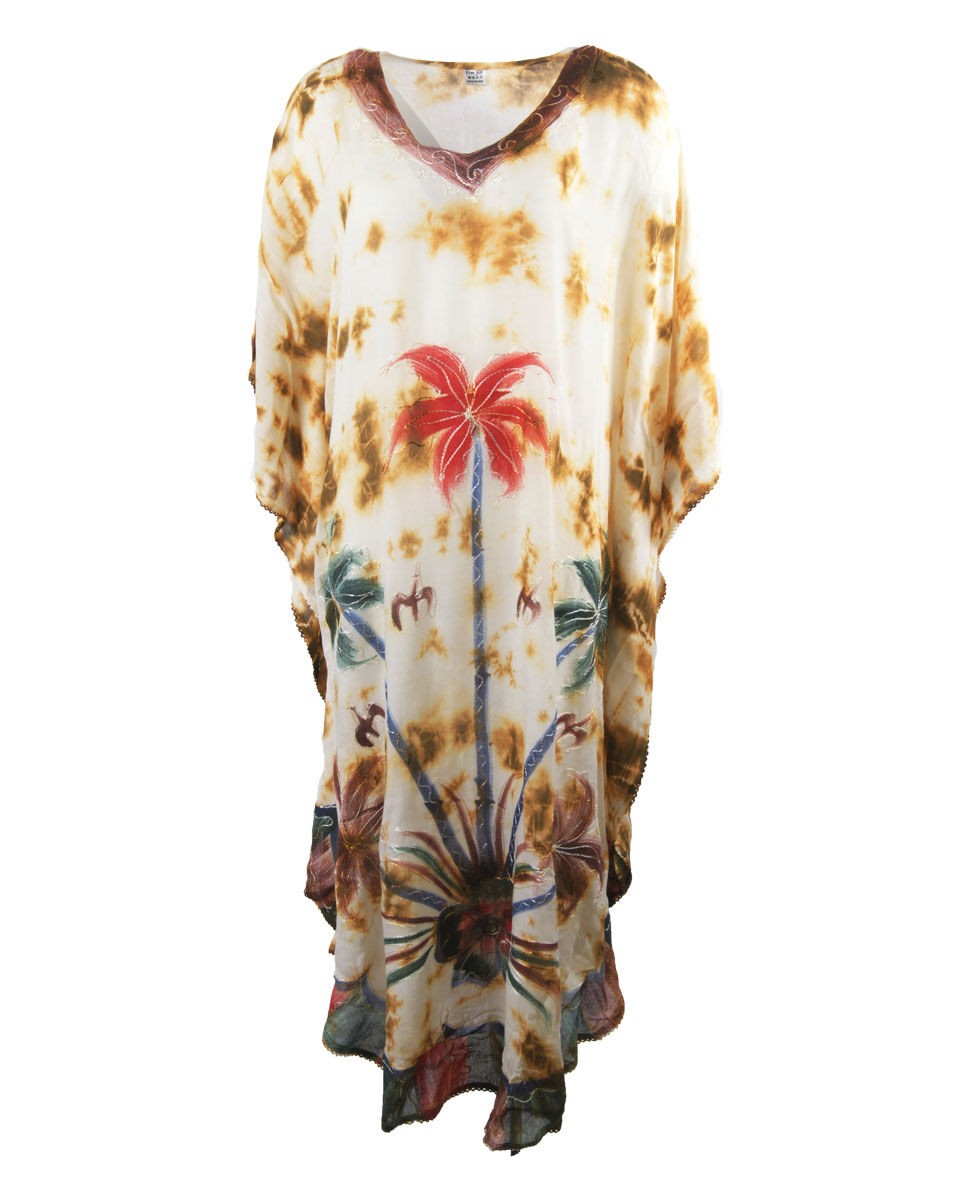 Kaftan In Beige Met Wolk En Palmbomen Print huismerk kopen in de aanbieding Kaftan In Beige Met Wolk En Palmbomen Print huismerk kopen in de aanbieding