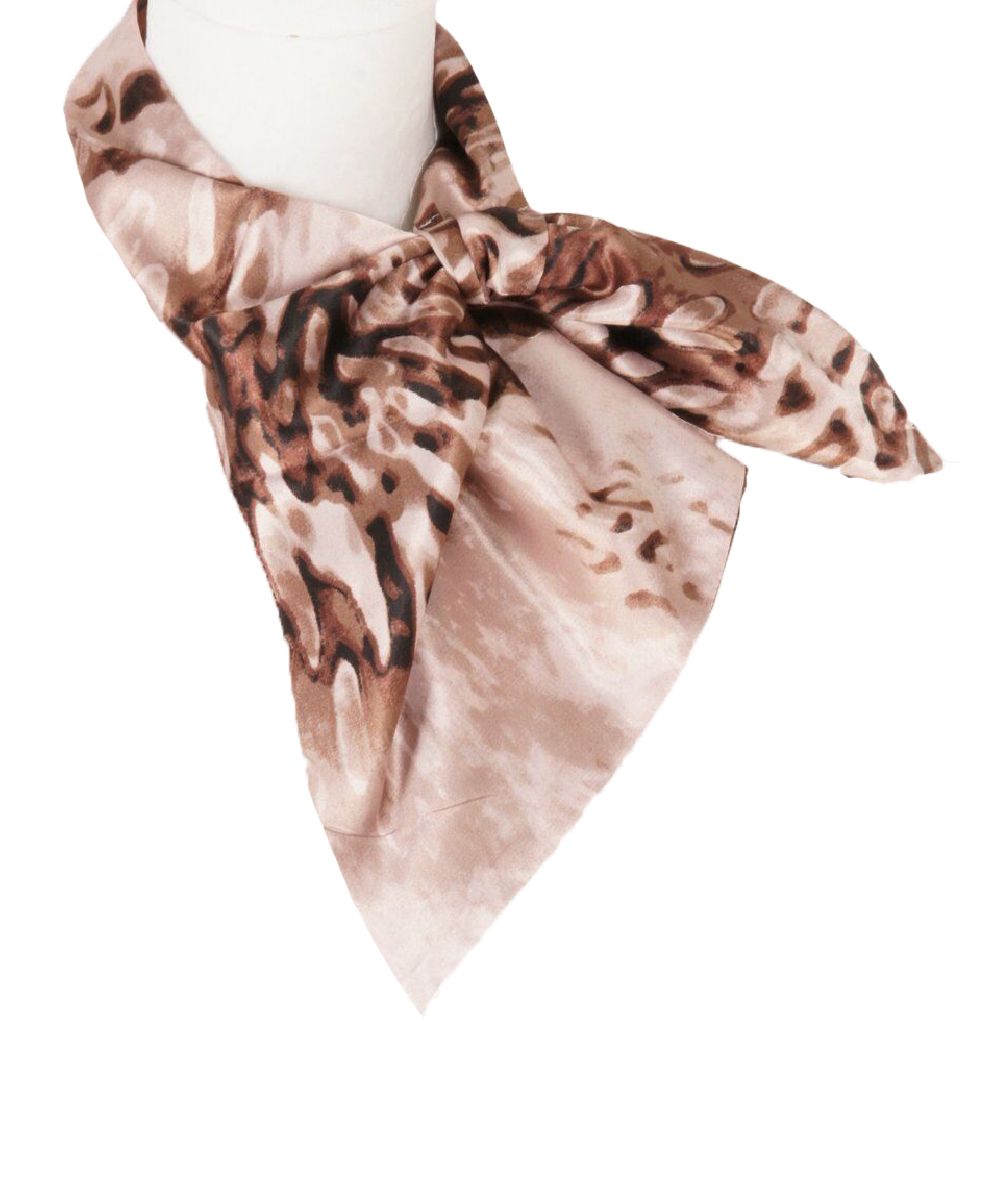 Oudroze bruine slip on sjaal met animalprint
