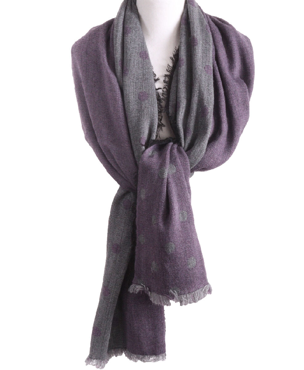 Sjaal met polkadot print in paars