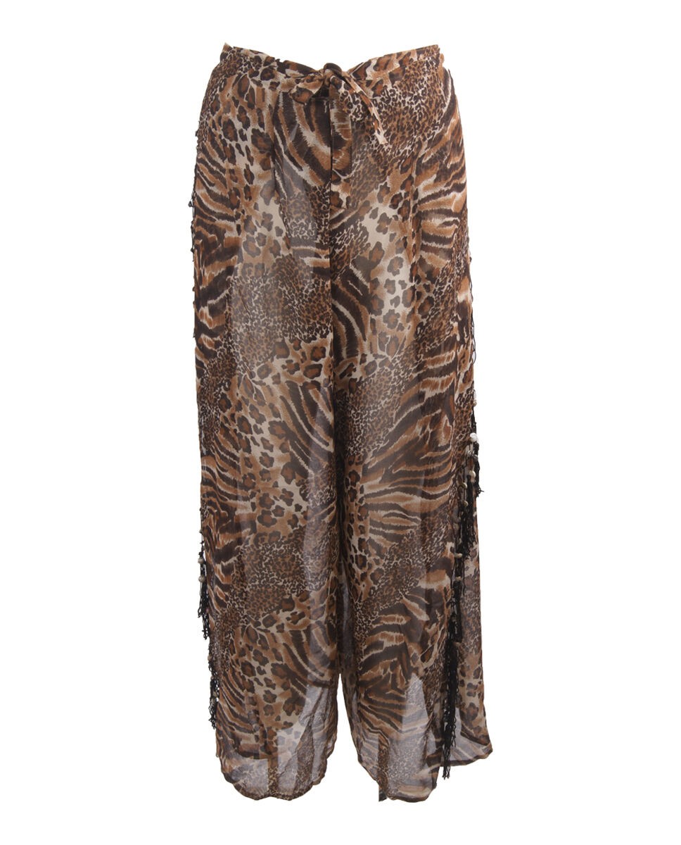 Wikkel Strandbroek In Panter Print huismerk kopen in de aanbieding