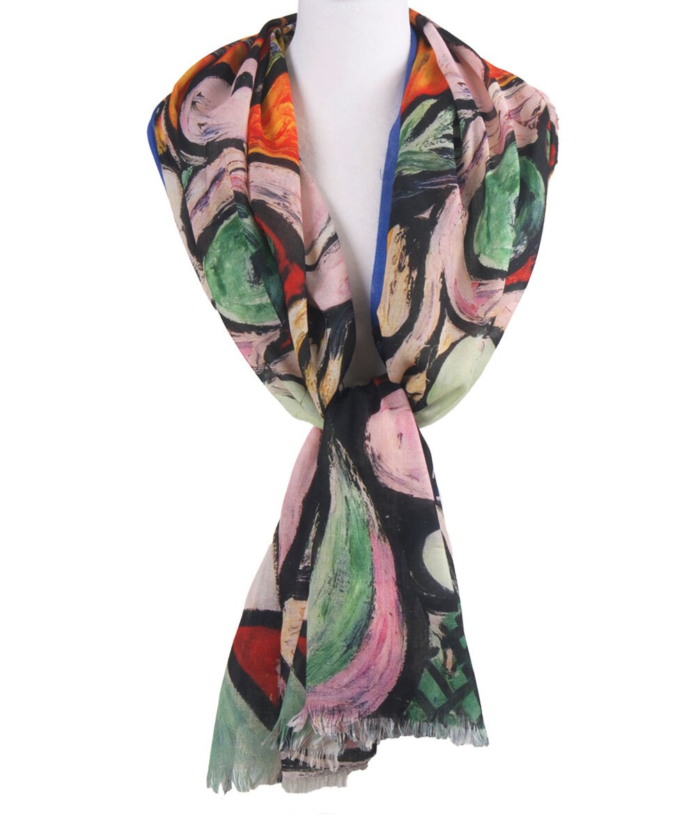 Kleurrijke sjaal met een print van ''Picasso''