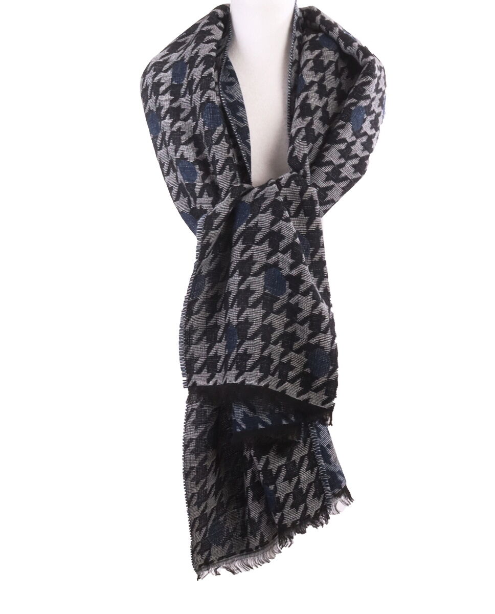 XL sjaal/omslagdoek met Pied-de-poule patroon