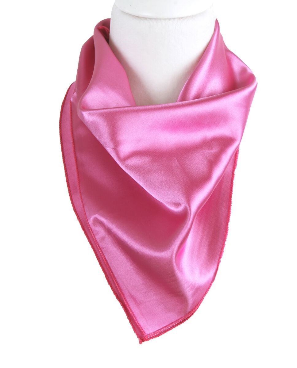 Vierkante satijnen sjaal in de kleur zuurstok roze