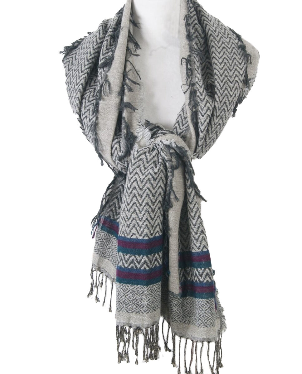 Gemêleerde sjaal met zigzagpatroon